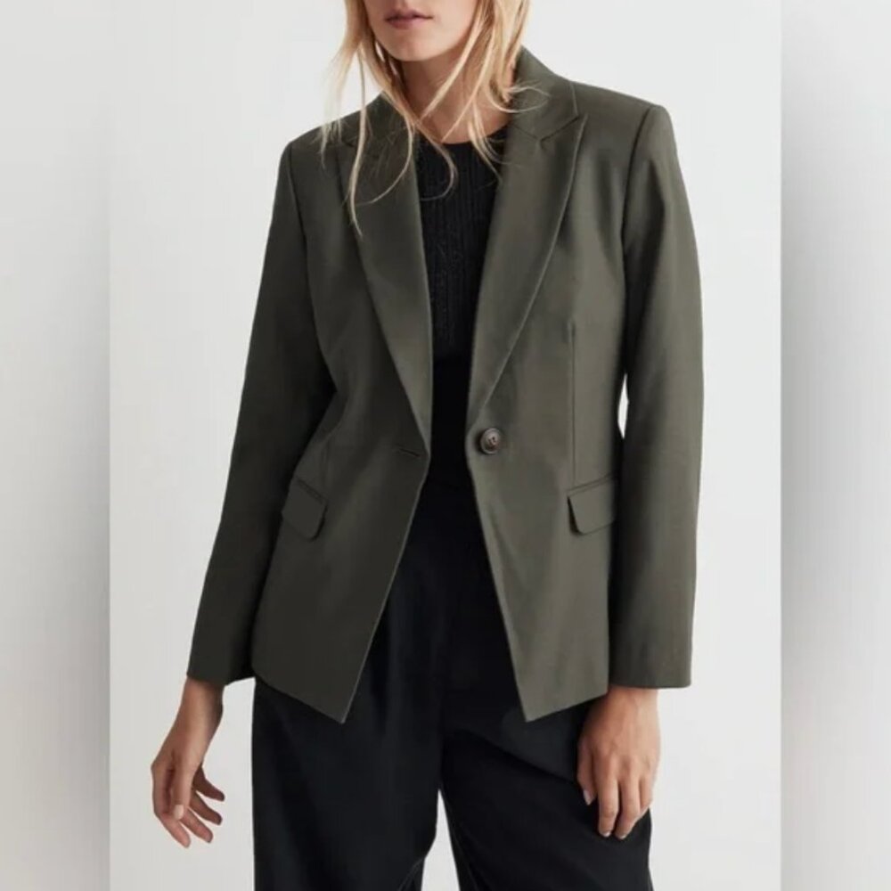 NWT Warm Wool Madewell Olive Waisted Blazer